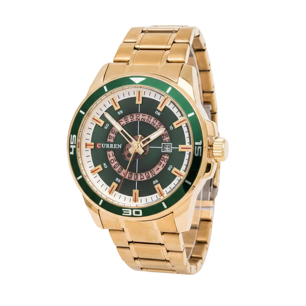 Curren 8359 Men's Classic Quartz Watch with Luminous Display 46mm Stainless Steel 3ATM Waterproof Analog Design Fold-over Clasp product