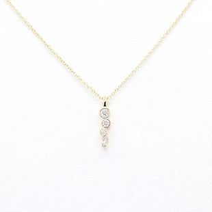AU 25 Jewelry 0.15Ct Natural Diamond Bezel Station Necklace in 14K Rose Gold – 18" USA Handmade