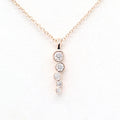 AU 25 Jewelry 0.15Ct Natural Diamond Bezel Station Necklace in 14K Rose Gold – 18" USA Handmade