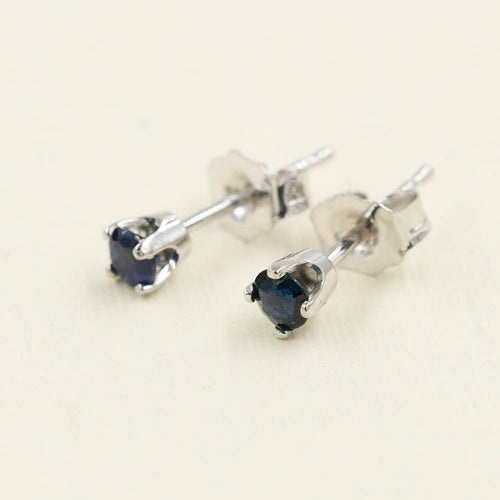 AU 25 Jewelry 0.25CT Natural Blue Sapphire Stud Earrings in 14K Gold