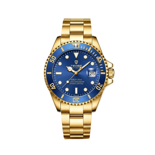 TEVISE 801 Luxury Automatic Watch for Men - Solid Stainless Steel Luminous Dial Perpetual Calendar Water Resistant