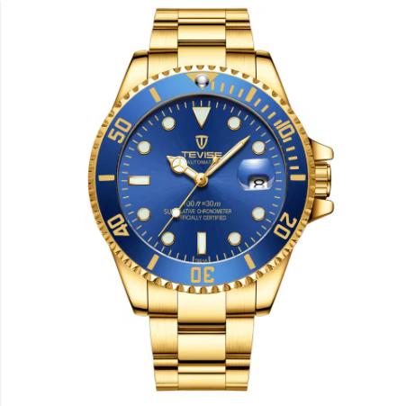 TEVISE 801 Luxury Automatic Watch for Men - Solid Stainless Steel Luminous Dial Perpetual Calendar Water Resistant