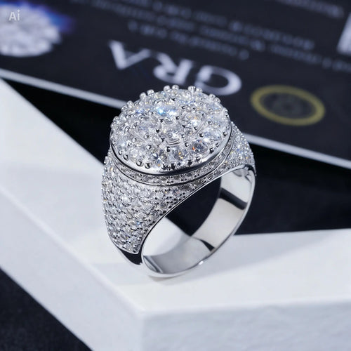 Imperial Crown VVS Moissanite Ring in Solid 925 Sterling Silver