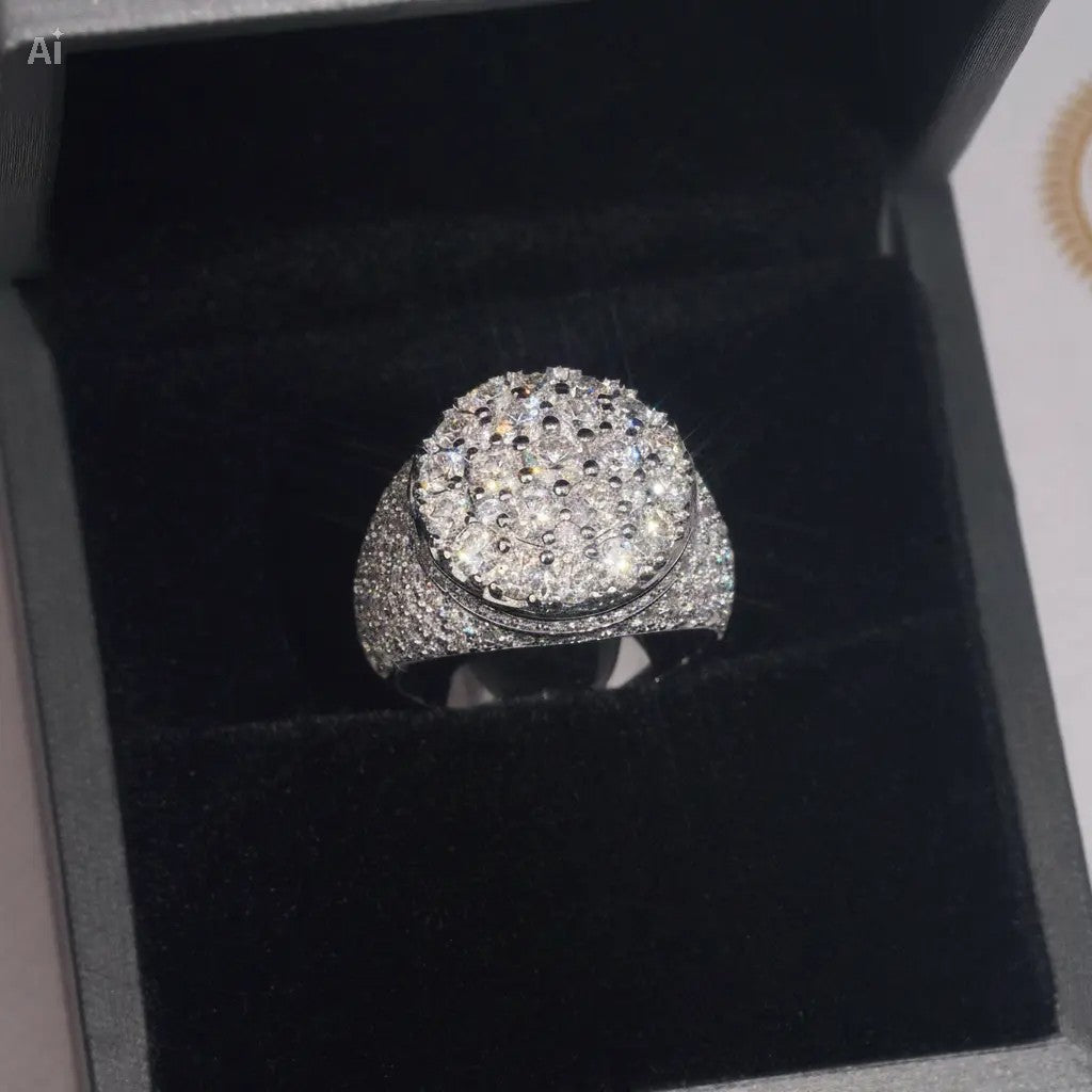 Imperial Crown VVS Moissanite Ring in Solid 925 Sterling Silver — D Color VVS1 Clarity Excellent Cut Excellent Symmetry Certified Moissanite