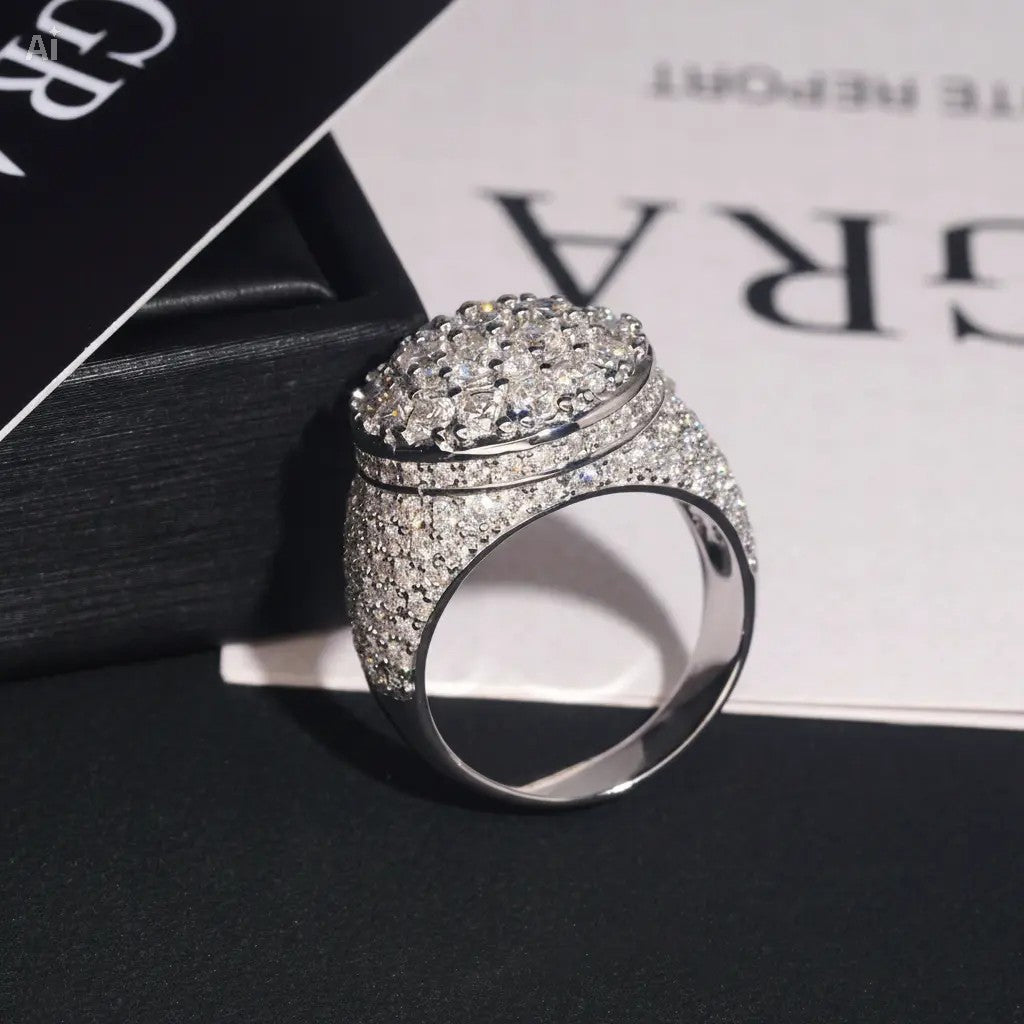 Imperial Crown VVS Moissanite Ring in Solid 925 Sterling Silver — D Color VVS1 Clarity Excellent Cut Excellent Symmetry Certified Moissanite