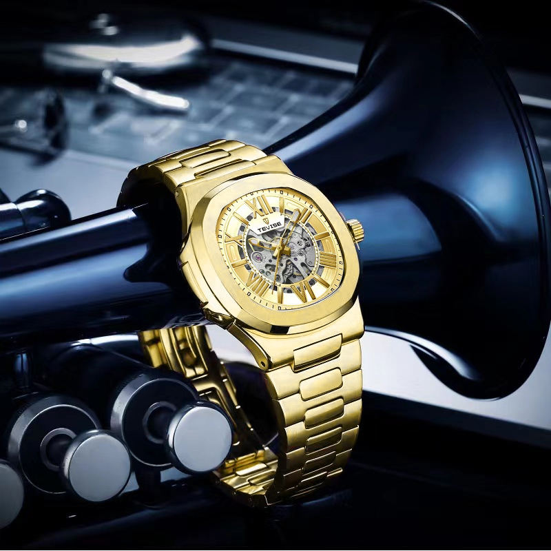 TEVISE 01A Classic Roman Skeleton Automatic Watch 42mm