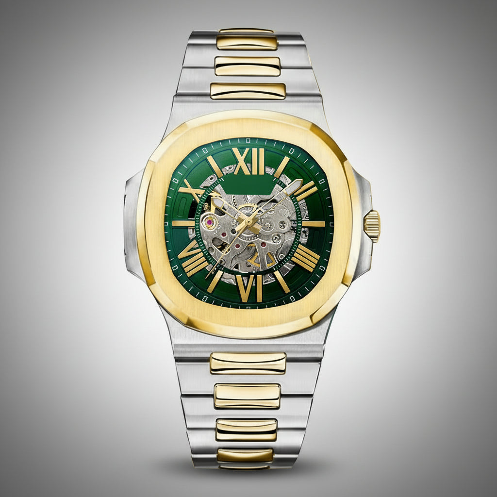 TEVISE 01A Classic Roman Skeleton Automatic Watch 42mm