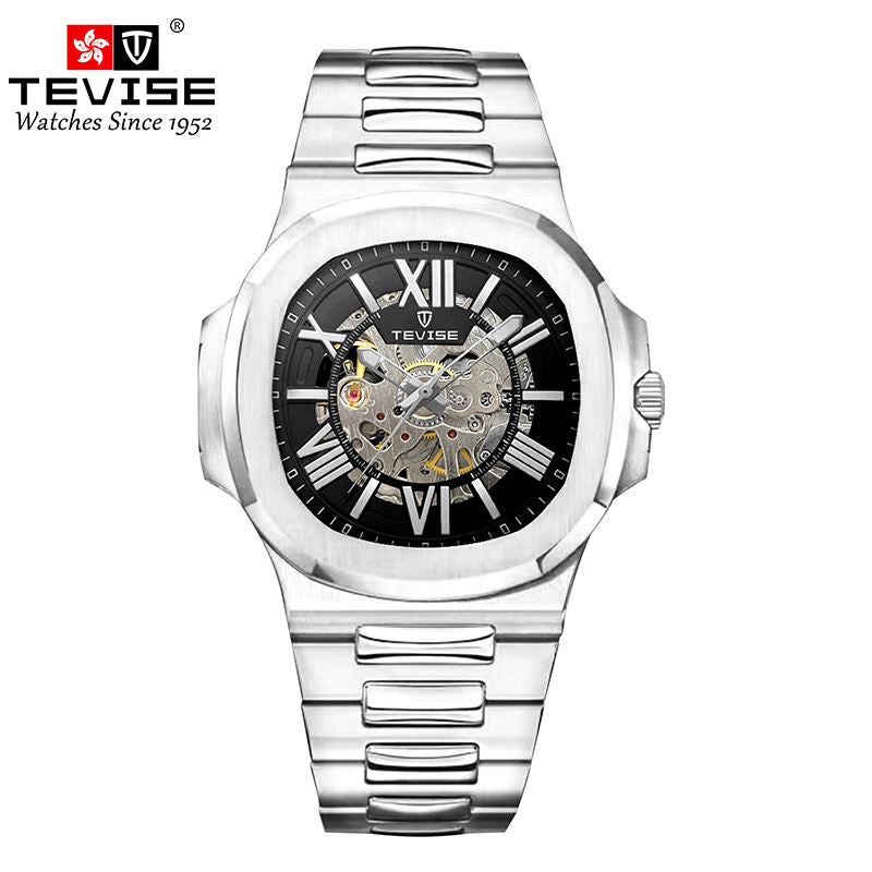 TEVISE 01A Classic Roman Skeleton Automatic Watch 42mm