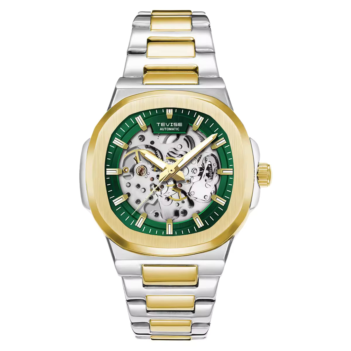 TEVISE 01B Prestige Automatic Mechanical Watch 43mm – Full Skeleton Dial with Exhibition Case Back